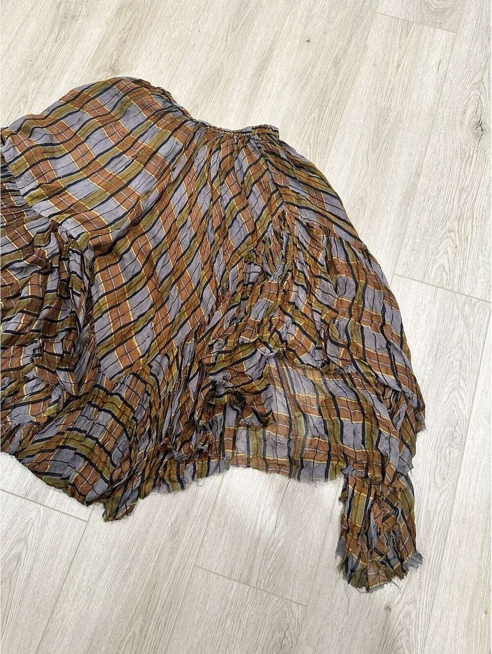 NWT FP One Free People Averie Maxi Skirt - Brown Combo Size Small - Picture 12 of 14